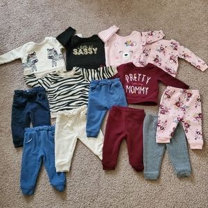 6-9 Months Baby Girl Sweatshirt/pants bundle
